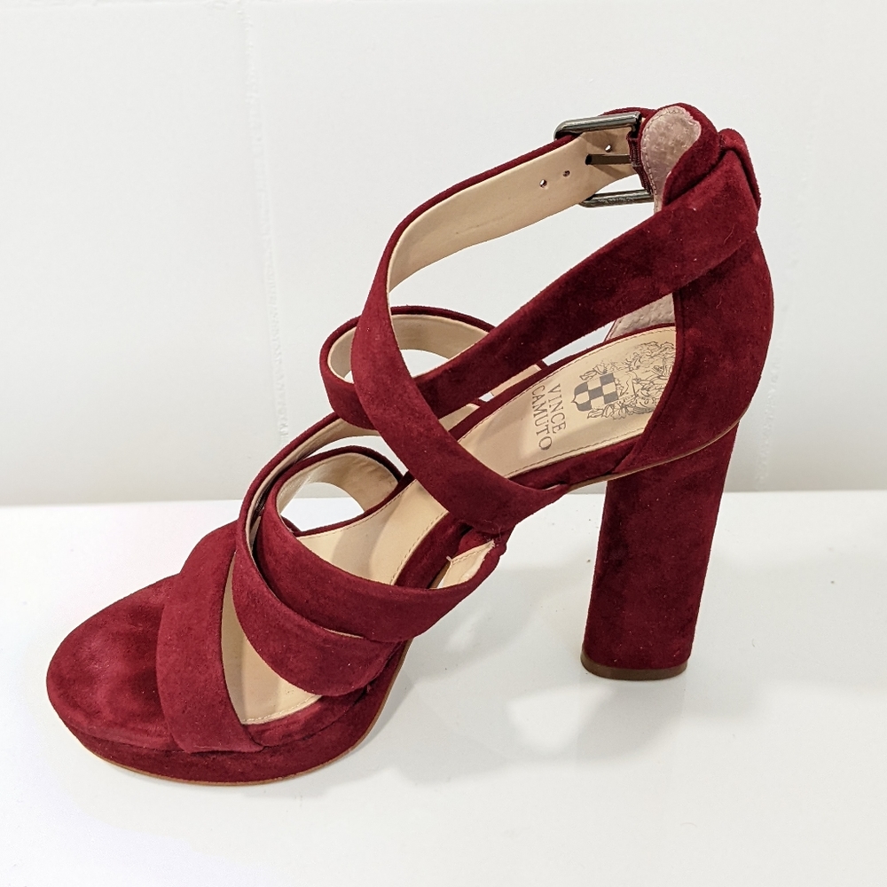 Suede heeled sandals by Vince Camuto - Picture 8 of 15